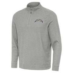 Los Angeles Chargers Antigua Subtle Quarter-Zip Top - Heather Gray Tops