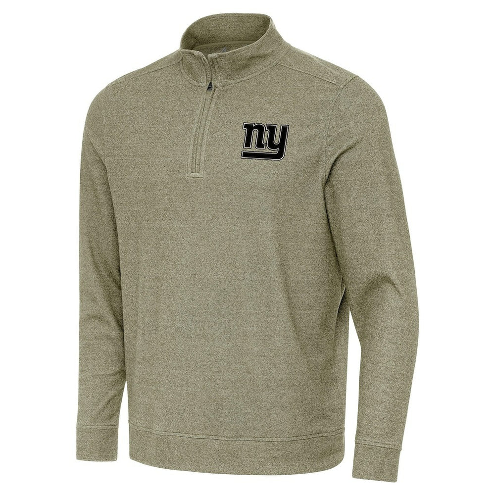 New York Giants Antigua Subtle Quarter-Zip Top - Heather Olive Tops