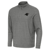 Carolina Panthers Antigua Subtle Quarter-Zip Top - Heather Black Tops