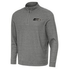 Seattle Seahawks Antigua Subtle Quarter-Zip Top - Heather Black Tops