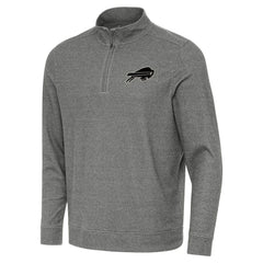 Buffalo Bills Antigua Subtle Quarter-Zip Top - Heather Black Tops