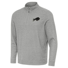 Buffalo Bills Antigua Subtle Quarter-Zip Top - Heather Gray Tops