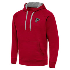 Atlanta Falcons Antigua Brushed Carbon Victory Pullover Hoodie - Red Hoodies