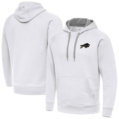 Buffalo Bills Antigua Brushed Carbon Victory Pullover Hoodie - White Hoodies