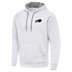Buffalo Bills Antigua Brushed Carbon Victory Pullover Hoodie - White Hoodies