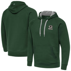 Green Bay Packers Antigua Brushed Carbon Victory Pullover Hoodie - Green Hoodies