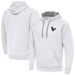 Houston Texans Antigua Brushed Carbon Victory Pullover Hoodie - White Hoodies