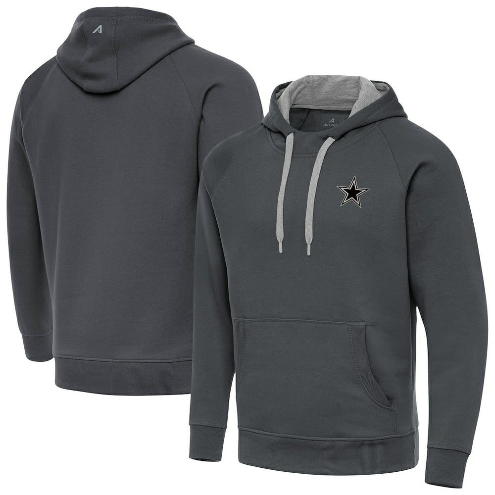 Dallas Cowboys Antigua Brushed Carbon Victory Pullover Hoodie - Charcoal Hoodies