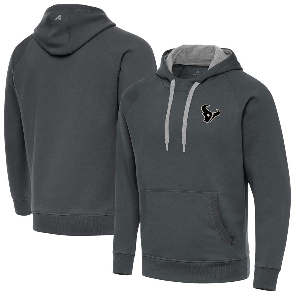 Houston Texans Antigua Brushed Carbon Victory Pullover Hoodie - Charcoal Hoodies