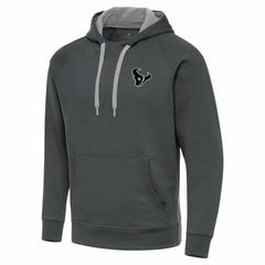 Houston Texans Antigua Brushed Carbon Victory Pullover Hoodie - Charcoal Hoodies