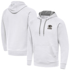 Green Bay Packers Antigua Brushed Carbon Victory Pullover Hoodie - White Hoodies