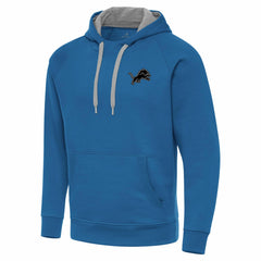 Detroit Lions Antigua Brushed Carbon Victory Pullover Hoodie - Blue Hoodies