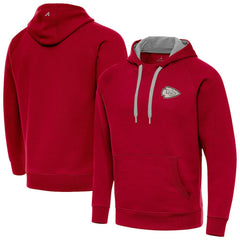 Kansas City Chiefs Antigua Brushed Carbon Victory Pullover Hoodie - Red Hoodies
