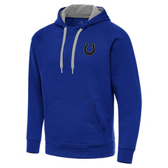 Indianapolis Colts Antigua Brushed Carbon Victory Pullover Hoodie - Royal Hoodies