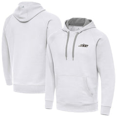 New York Jets Antigua Brushed Carbon Victory Pullover Hoodie - White Hoodies