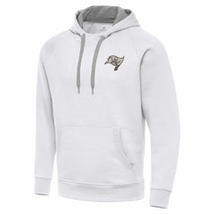 Tampa Bay Buccaneers Antigua Brushed Carbon Victory Pullover Hoodie - White Hoodies