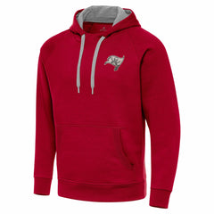 Tampa Bay Buccaneers Antigua Brushed Carbon Victory Pullover Hoodie - Red Hoodies
