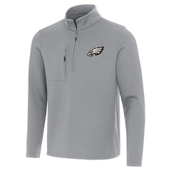 Philadelphia Eagles Antigua Insider Quarter-Zip Top - Gray Tops