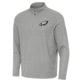 Philadelphia Eagles Antigua Subtle Quarter-Zip Sweatshirt - Heather Gray Sweatshirts
