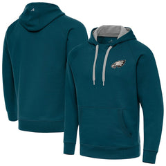 Philadelphia Eagles Antigua Victory Pullover Hoodie - Midnight Green Hoodies