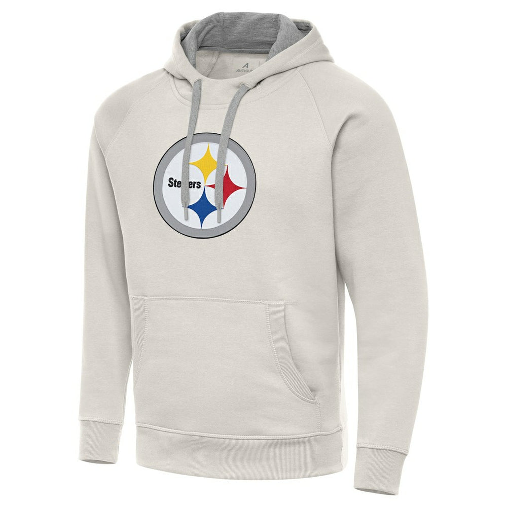 Pittsburgh Steelers Antigua Victory Raglan Pullover Hoodie - Cream Hoodies