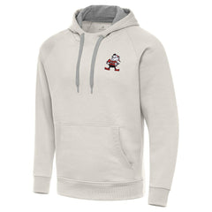 Cleveland Browns Antigua Victory Raglan Pullover Hoodie - Cream Hoodies