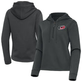 Carolina Hurricanes Antigua Women's Contemporary Quarter-Zip Hoodie - Pewter | US 202370506