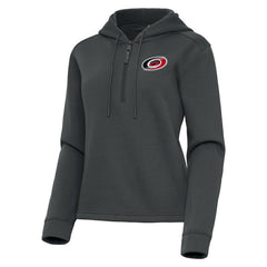 Carolina Hurricanes Antigua Women's Contemporary Quarter-Zip Hoodie - Pewter | US 202370506