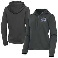 Colorado Avalanche Antigua Women's Contemporary Quarter-Zip Hoodie - Pewter | US 202370523