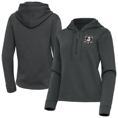 Anaheim Ducks Antigua Women's Contemporary Quarter-Zip Hoodie - Pewter | US 202370532