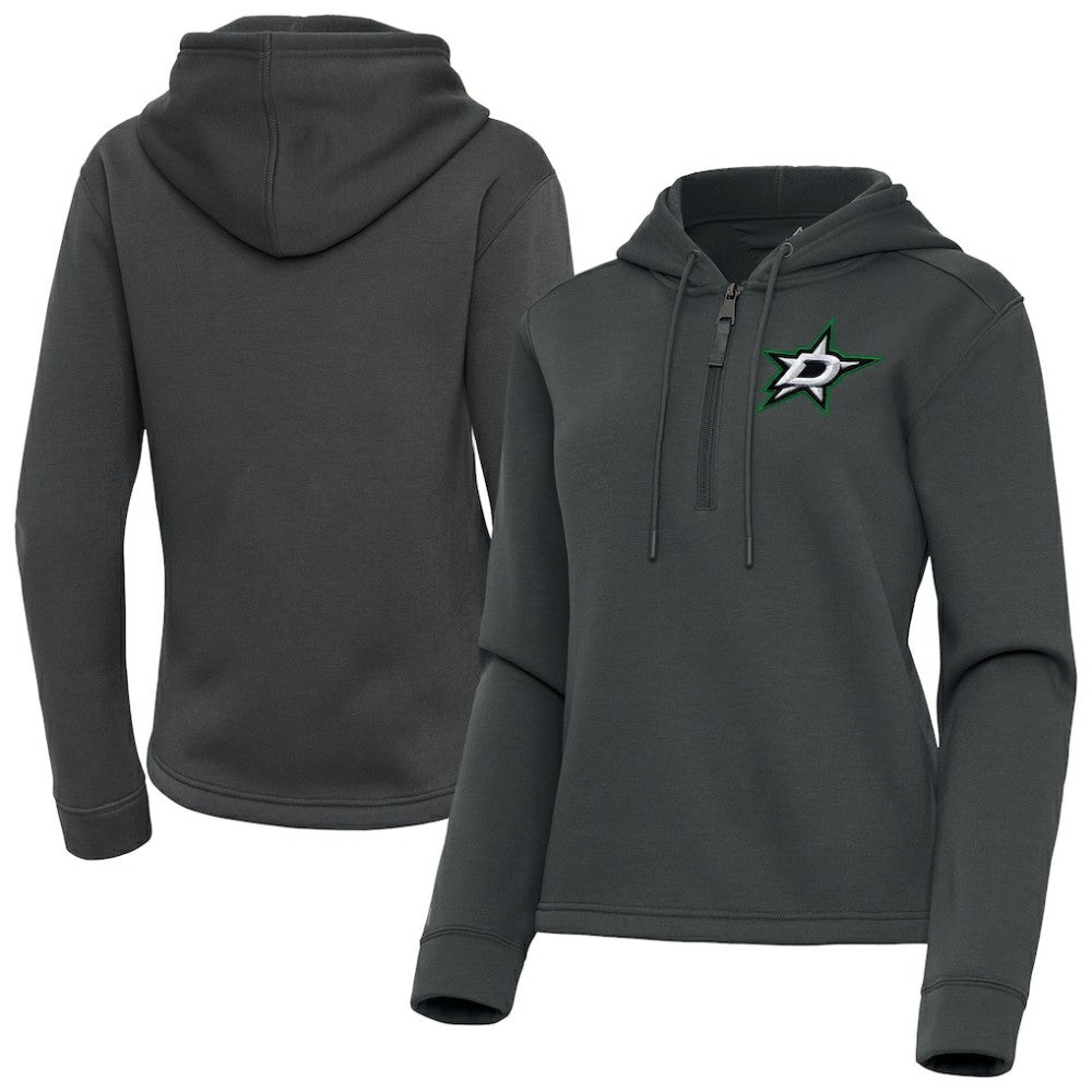 Dallas Stars Antigua Women's Contemporary Quarter-Zip Hoodie - Pewter | US 202370533