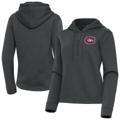 Montreal Canadiens Antigua Women's Contemporary Quarter-Zip Hoodie - Pewter | US 202370538