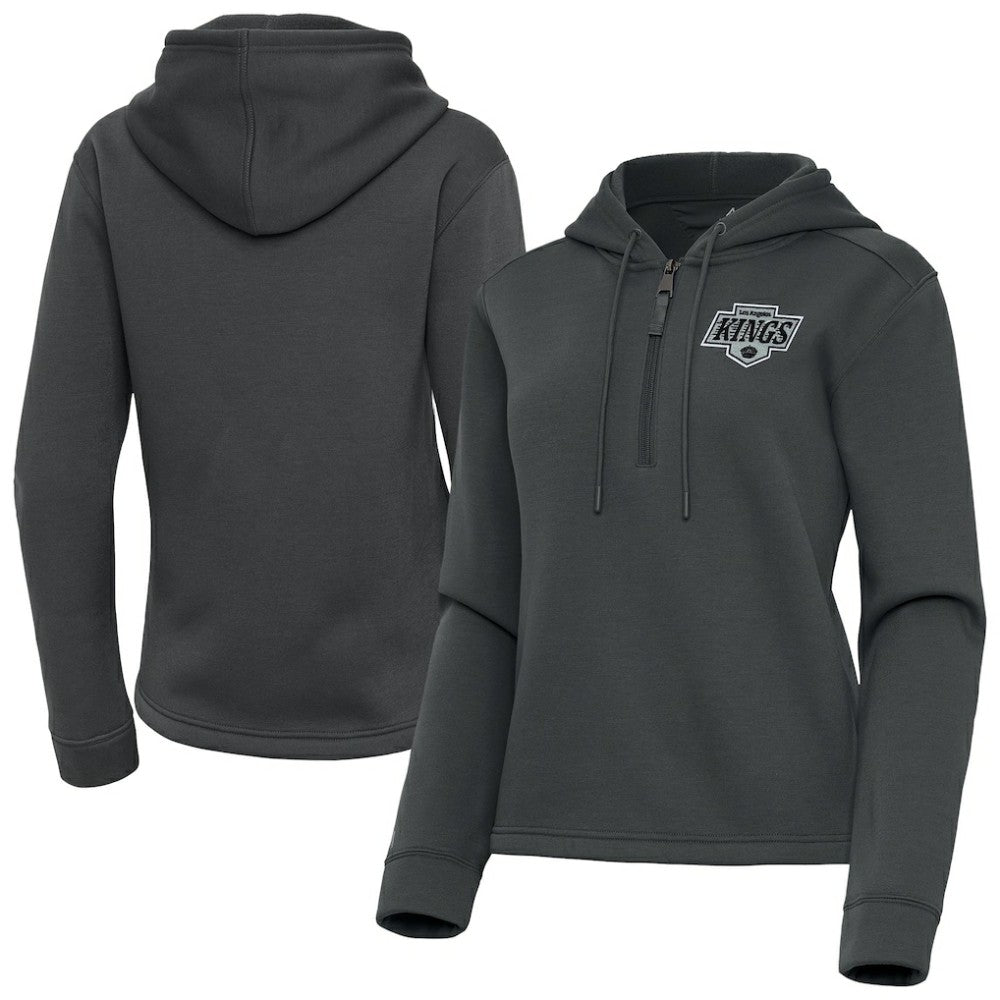 Los Angeles Kings Antigua Women's Contemporary Quarter-Zip Hoodie - Pewter | US 202370549