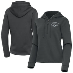 Los Angeles Kings Antigua Women's Contemporary Quarter-Zip Hoodie - Pewter | US 202370549
