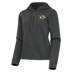 Nashville Predators Antigua Women's Contemporary Quarter-Zip Hoodie - Pewter | US 202370557