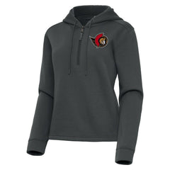 Ottawa Senators Antigua Women's Contemporary Quarter-Zip Hoodie - Pewter | US 202370575