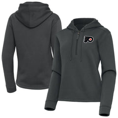 Philadelphia Flyers Antigua Women's Contemporary Quarter-Zip Hoodie - Pewter | US 202370589