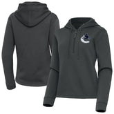 Vancouver Canucks Antigua Women's Contemporary Quarter-Zip Hoodie - Pewter | US 202370615