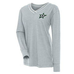 Dallas Stars Antigua Women's Symbolic V-Neck Long Sleeve T-Shirt - Heather Gray | US 202370725