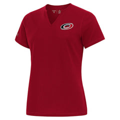 Carolina Hurricanes Antigua Traveler Rib V-Neck T-Shirt - Red | US 202370831