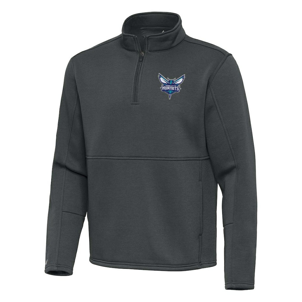 Charlotte Hornets Antigua Twist Quarter-Zip Pullover Top - Pewter