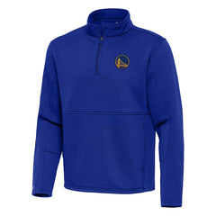 Golden State Warriors Antigua Twist Quarter-Zip Pullover Top - Royal