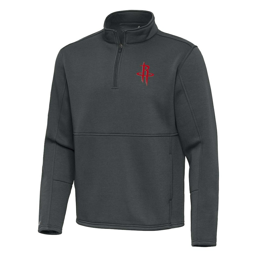 Houston Rockets Antigua Twist Quarter-Zip Pullover Top - Pewter