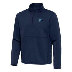 Memphis Grizzlies Antigua Twist Quarter-Zip Pullover Top - Navy