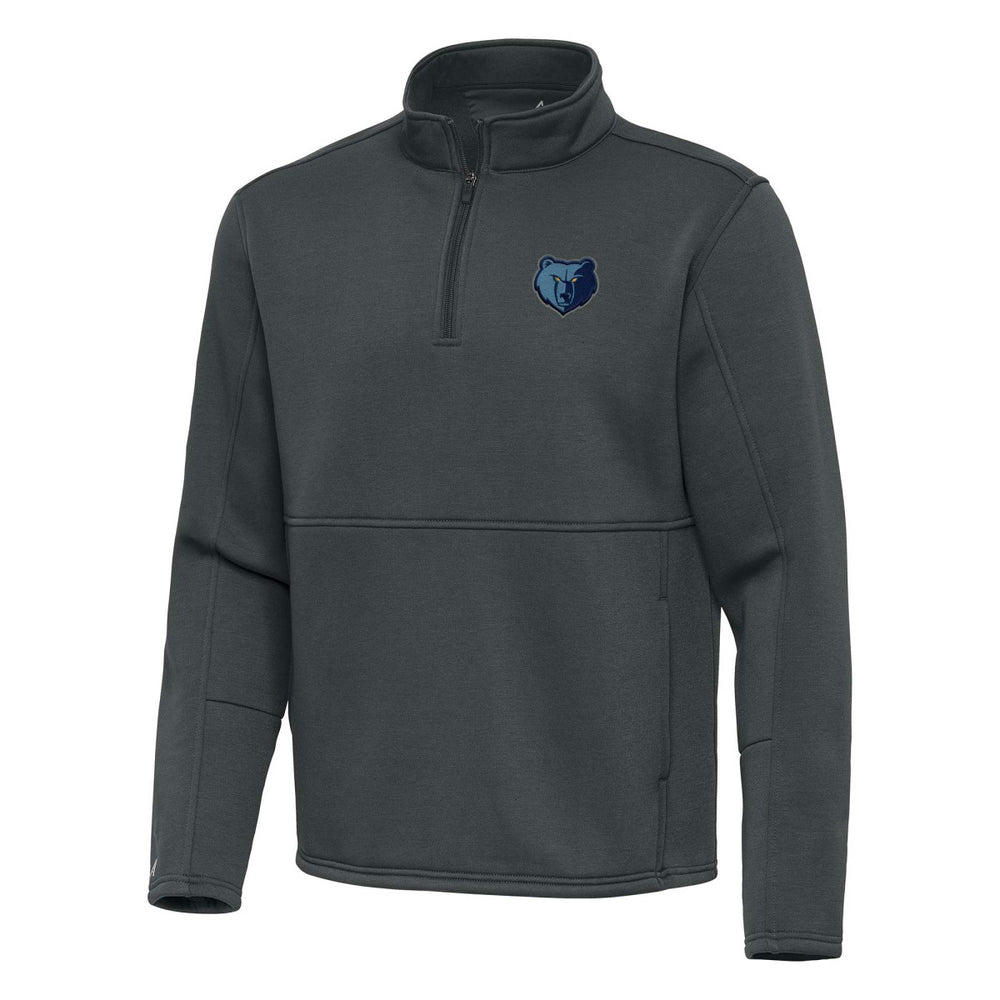 Memphis Grizzlies Antigua Twist Quarter-Zip Pullover Top - Pewter