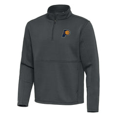 Indiana Pacers Antigua Twist Quarter-Zip Pullover Top - Pewter