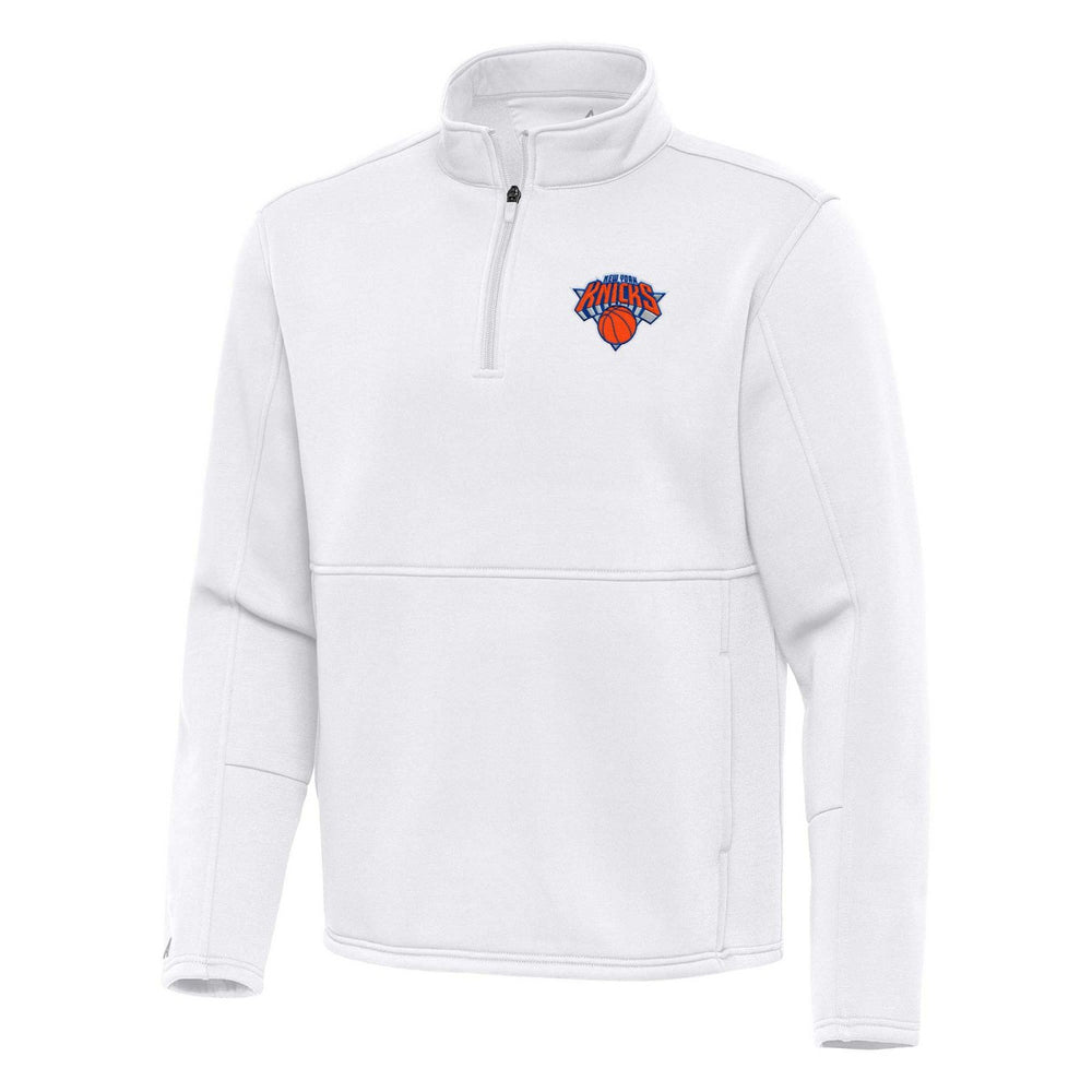 New York Knicks Antigua Twist Quarter-Zip Pullover Top - White