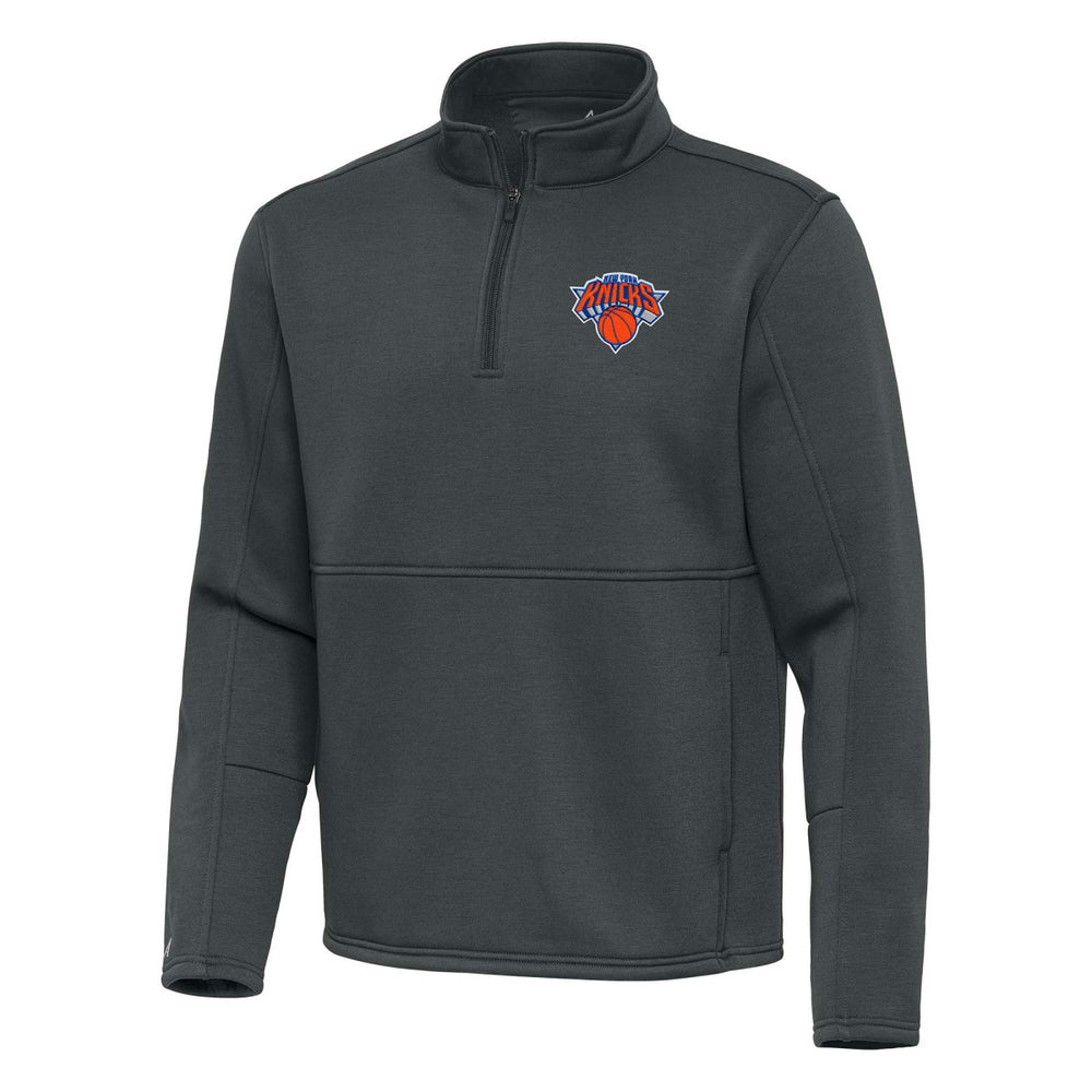 New York Knicks Antigua Twist Quarter-Zip Pullover Top - Pewter