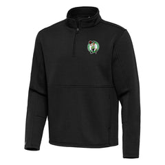 Boston Celtics Antigua Twist Quarter-Zip Pullover Top - Black