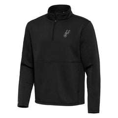 San Antonio Spurs Antigua Twist Quarter-Zip Pullover Top - Black